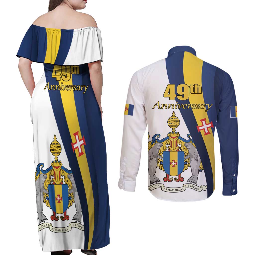 Portugal Madeira Day 1st July Couples Matching Off Shoulder Maxi Dress and Long Sleeve Button Shirt Das Ilhas as Mais Belas e Livres LT17