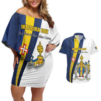 Portugal Madeira Day 1st July Couples Matching Off Shoulder Short Dress and Hawaiian Shirt Das Ilhas as Mais Belas e Livres LT17