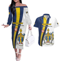 Portugal Madeira Day 1st July Couples Matching Off The Shoulder Long Sleeve Dress and Hawaiian Shirt Das Ilhas as Mais Belas e Livres LT17