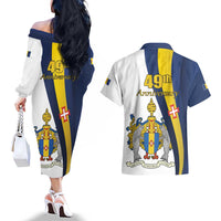 Portugal Madeira Day 1st July Couples Matching Off The Shoulder Long Sleeve Dress and Hawaiian Shirt Das Ilhas as Mais Belas e Livres LT17