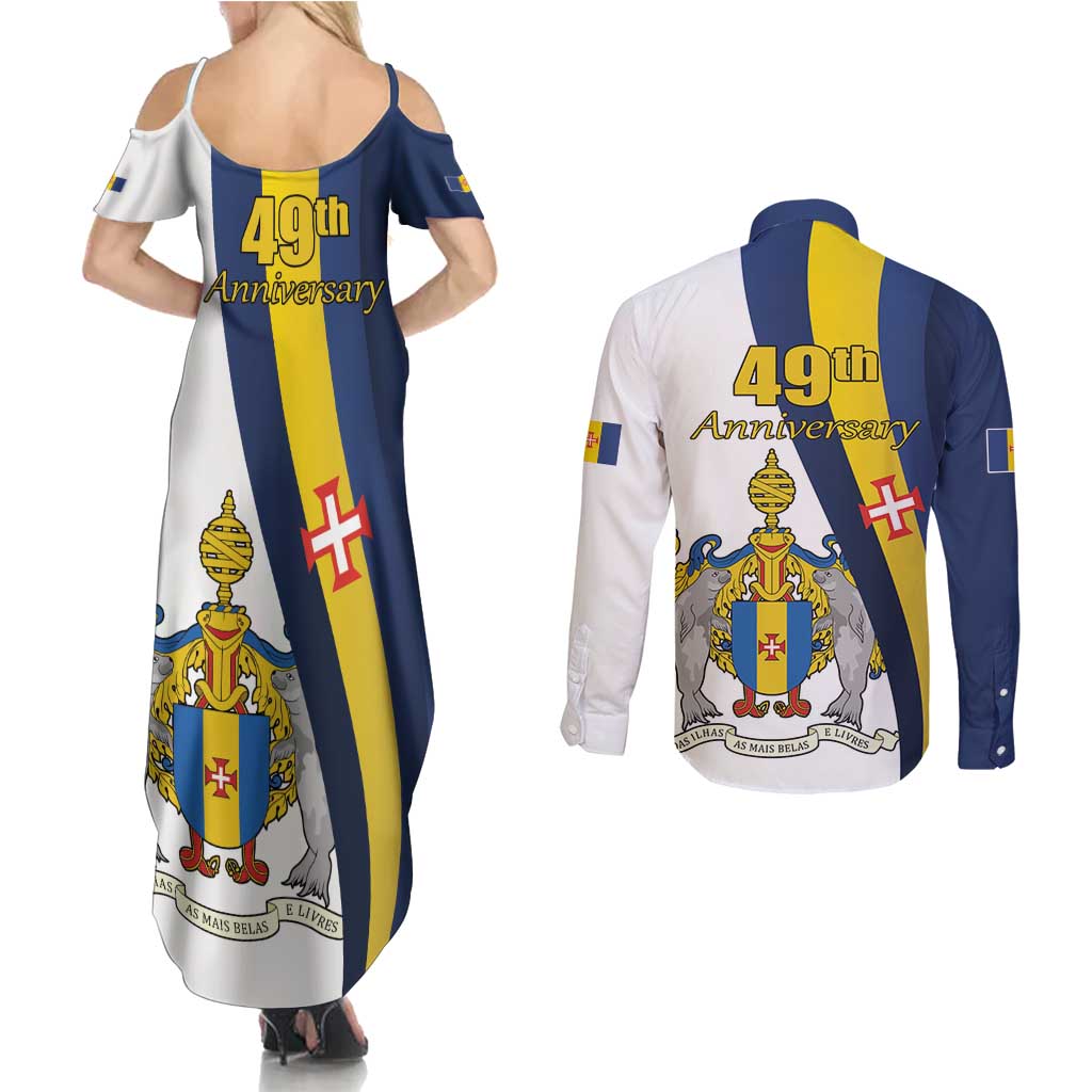 Portugal Madeira Day 1st July Couples Matching Summer Maxi Dress and Long Sleeve Button Shirt Das Ilhas as Mais Belas e Livres LT17