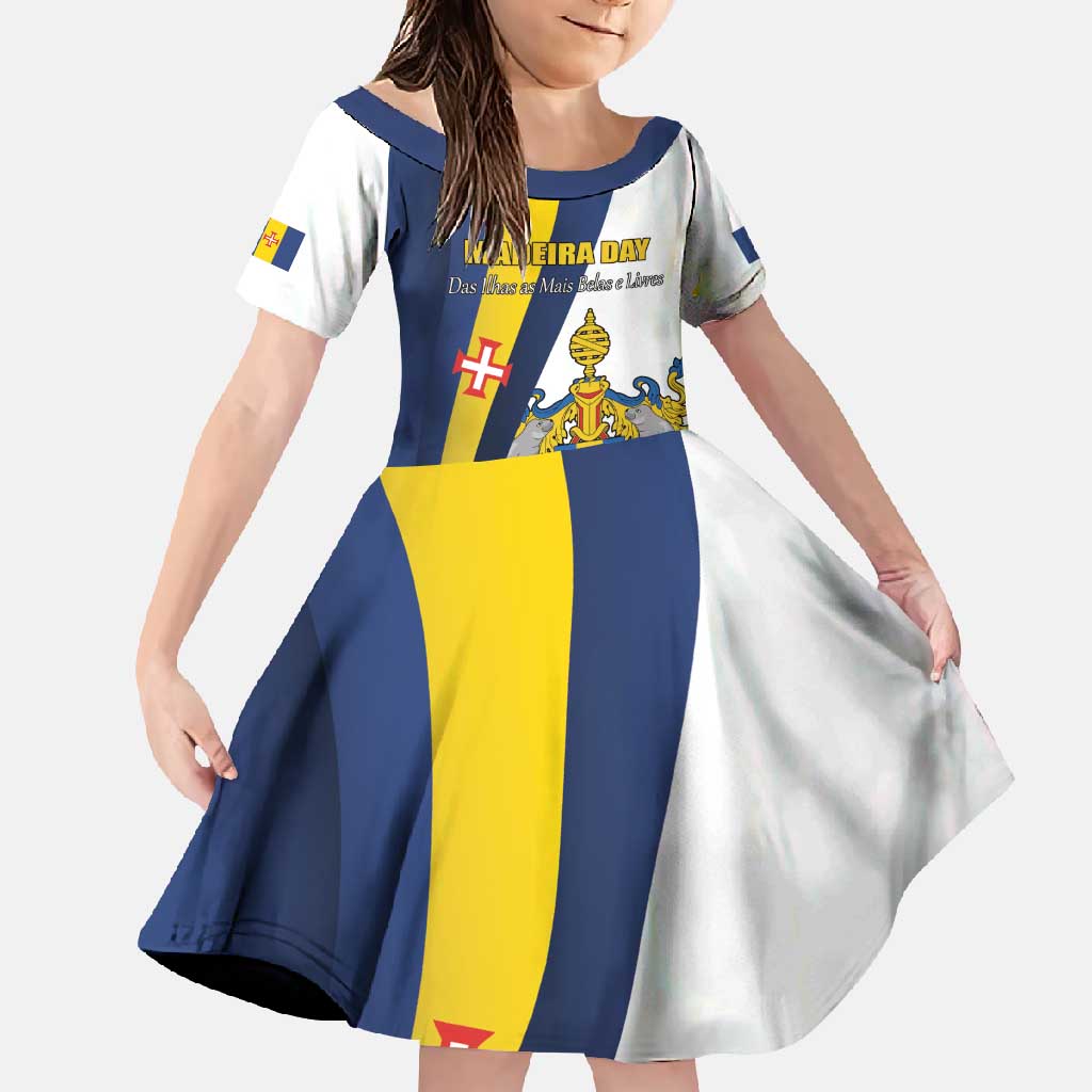 Portugal Madeira Day 1st July Family Matching Off Shoulder Maxi Dress and Hawaiian Shirt Das Ilhas as Mais Belas e Livres LT17