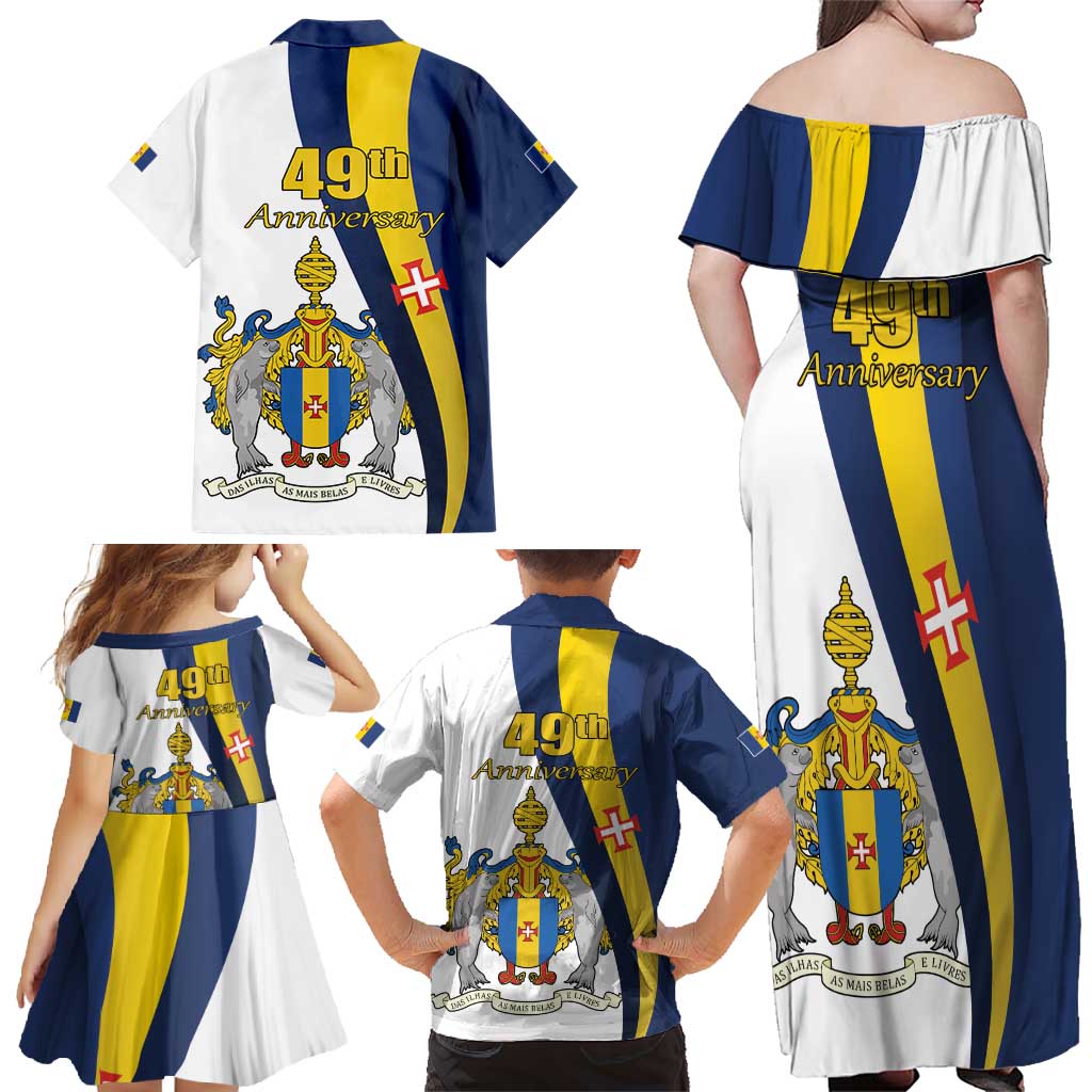 Portugal Madeira Day 1st July Family Matching Off Shoulder Maxi Dress and Hawaiian Shirt Das Ilhas as Mais Belas e Livres LT17