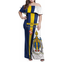 Portugal Madeira Day 1st July Family Matching Off Shoulder Maxi Dress and Hawaiian Shirt Das Ilhas as Mais Belas e Livres LT17