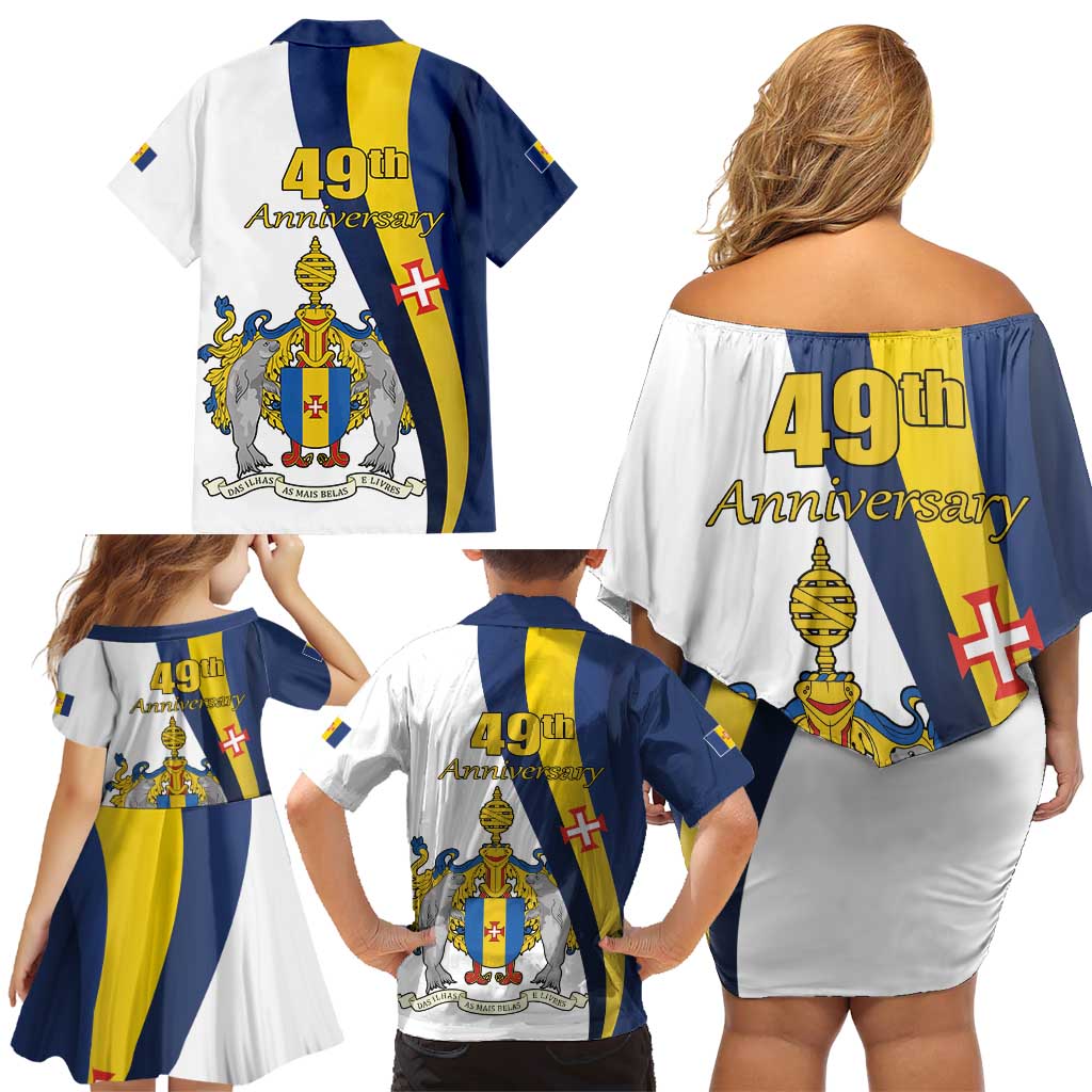 Portugal Madeira Day 1st July Family Matching Off Shoulder Short Dress and Hawaiian Shirt Das Ilhas as Mais Belas e Livres LT17