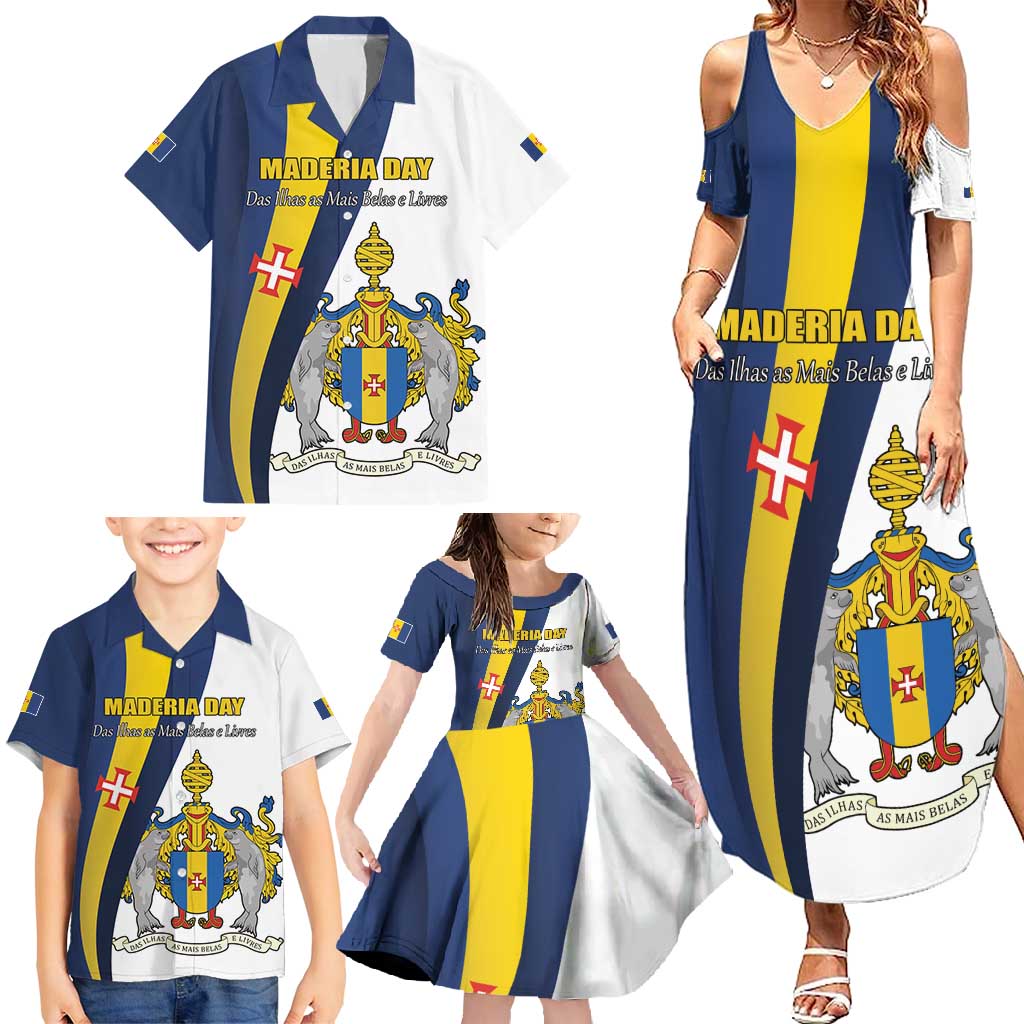 Portugal Maderia Day 1st July Family Matching Summer Maxi Dress and Hawaiian Shirt Das Ilhas as Mais Belas e Livres
