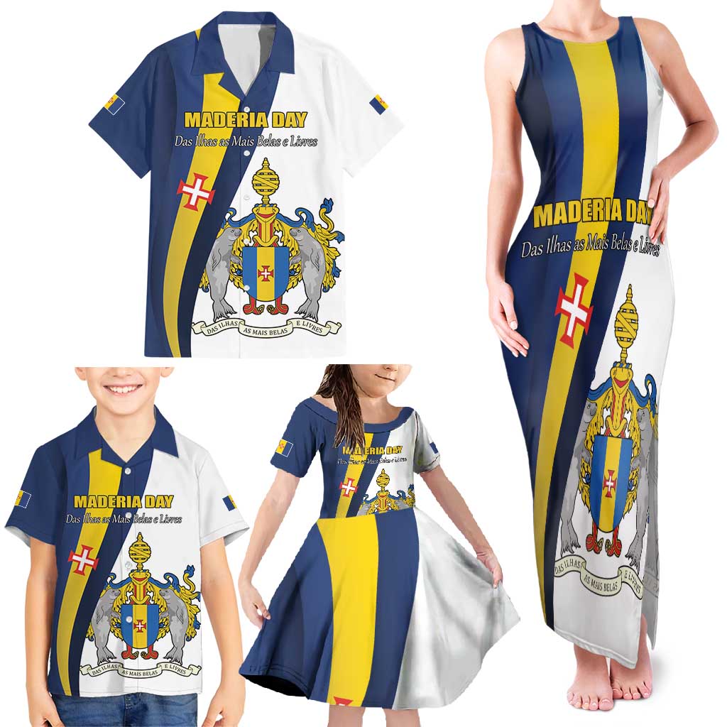 Portugal Maderia Day 1st July Family Matching Tank Maxi Dress and Hawaiian Shirt Das Ilhas as Mais Belas e Livres