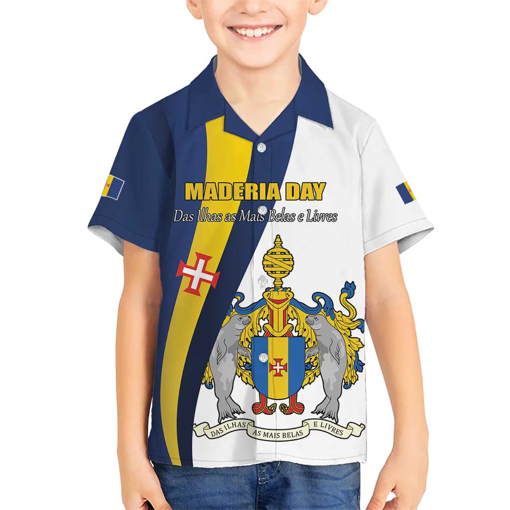 Portugal Maderia Day 1st July Kid Hawaiian Shirt Das Ilhas as Mais Belas e Livres