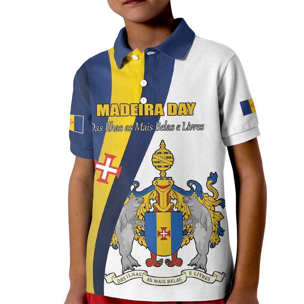 Portugal Madeira Day 1st July Kid Polo Shirt Das Ilhas as Mais Belas e Livres LT17