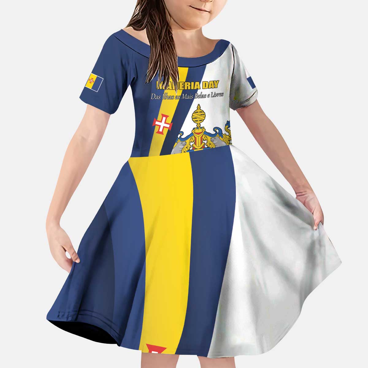 Portugal Maderia Day 1st July Kid Short Sleeve Dress Das Ilhas as Mais Belas e Livres
