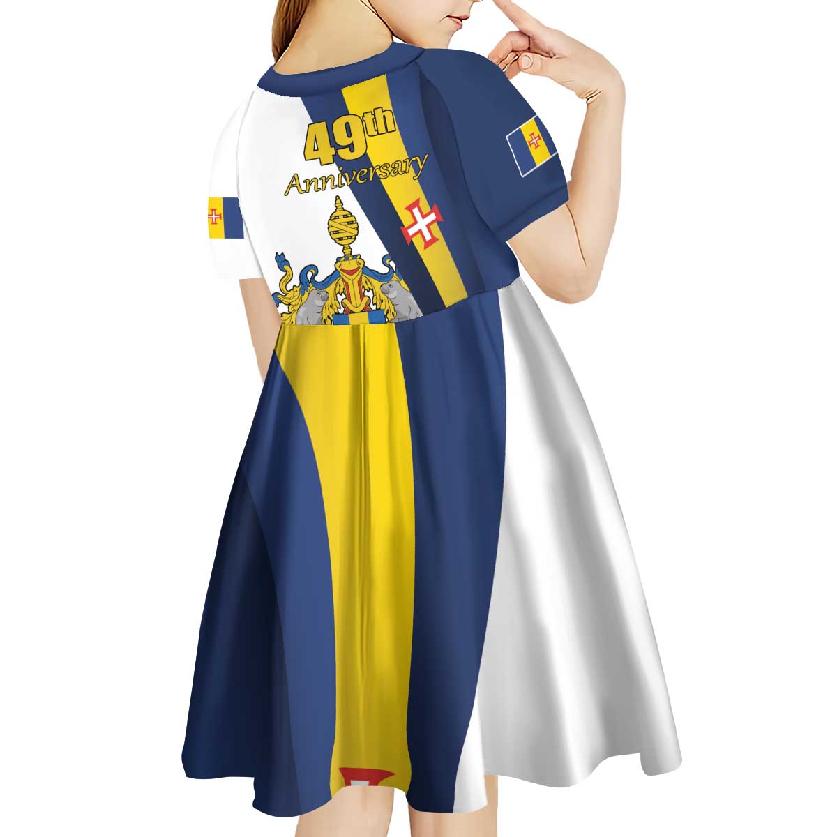 Portugal Madeira Day 1st July Kid Short Sleeve Dress Das Ilhas as Mais Belas e Livres LT17