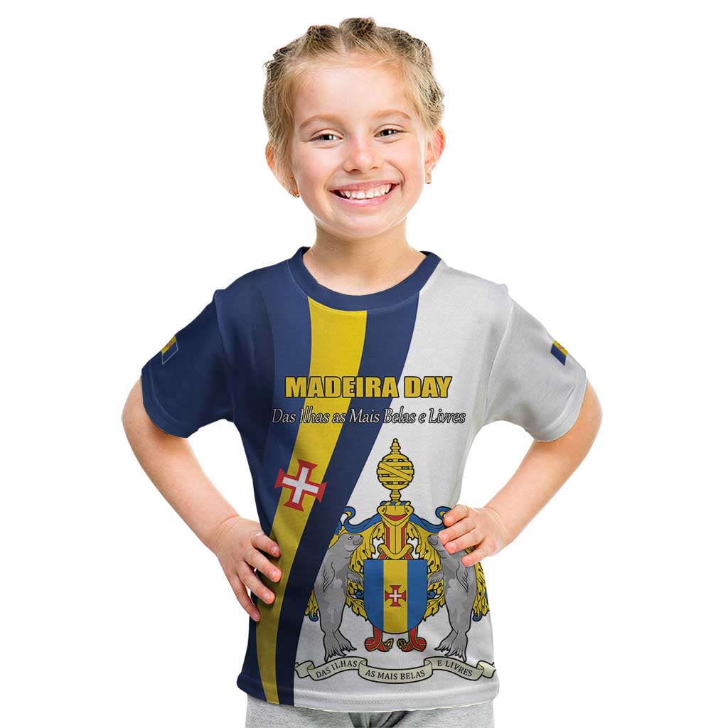 Portugal Madeira Day 1st July Kid T Shirt Das Ilhas as Mais Belas e Livres LT17