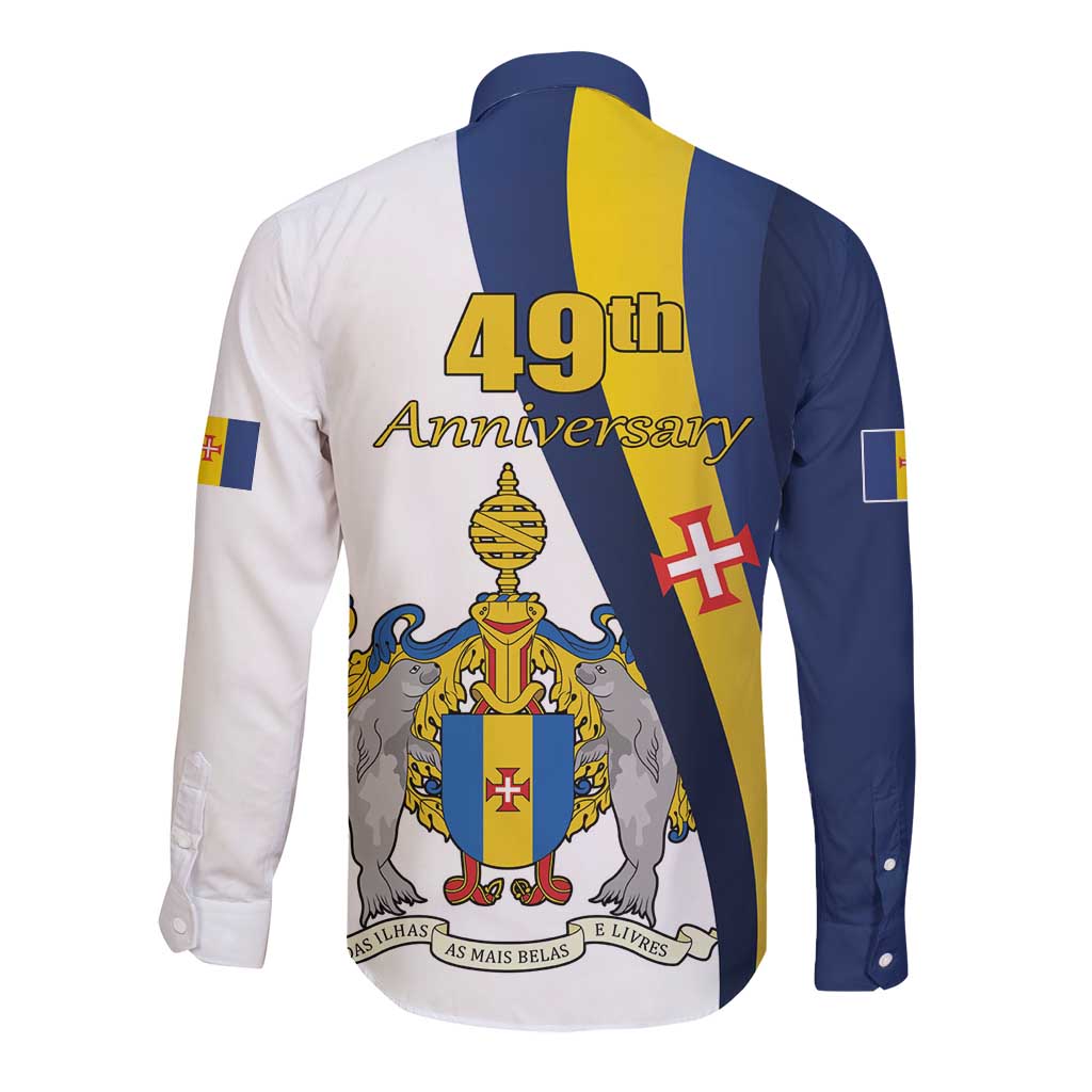 Portugal Madeira Day 1st July Long Sleeve Button Shirt Das Ilhas as Mais Belas e Livres LT17