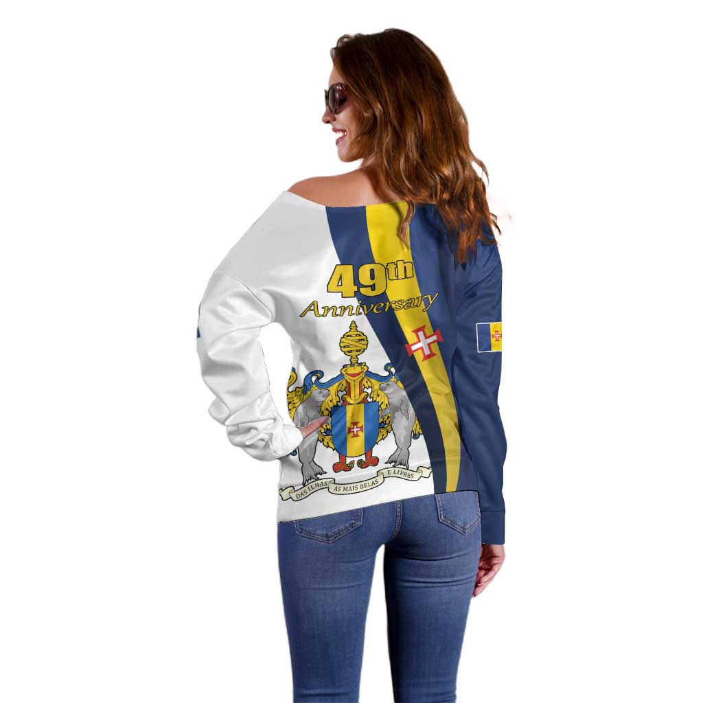 Portugal Madeira Day 1st July Off Shoulder Sweater Das Ilhas as Mais Belas e Livres LT17