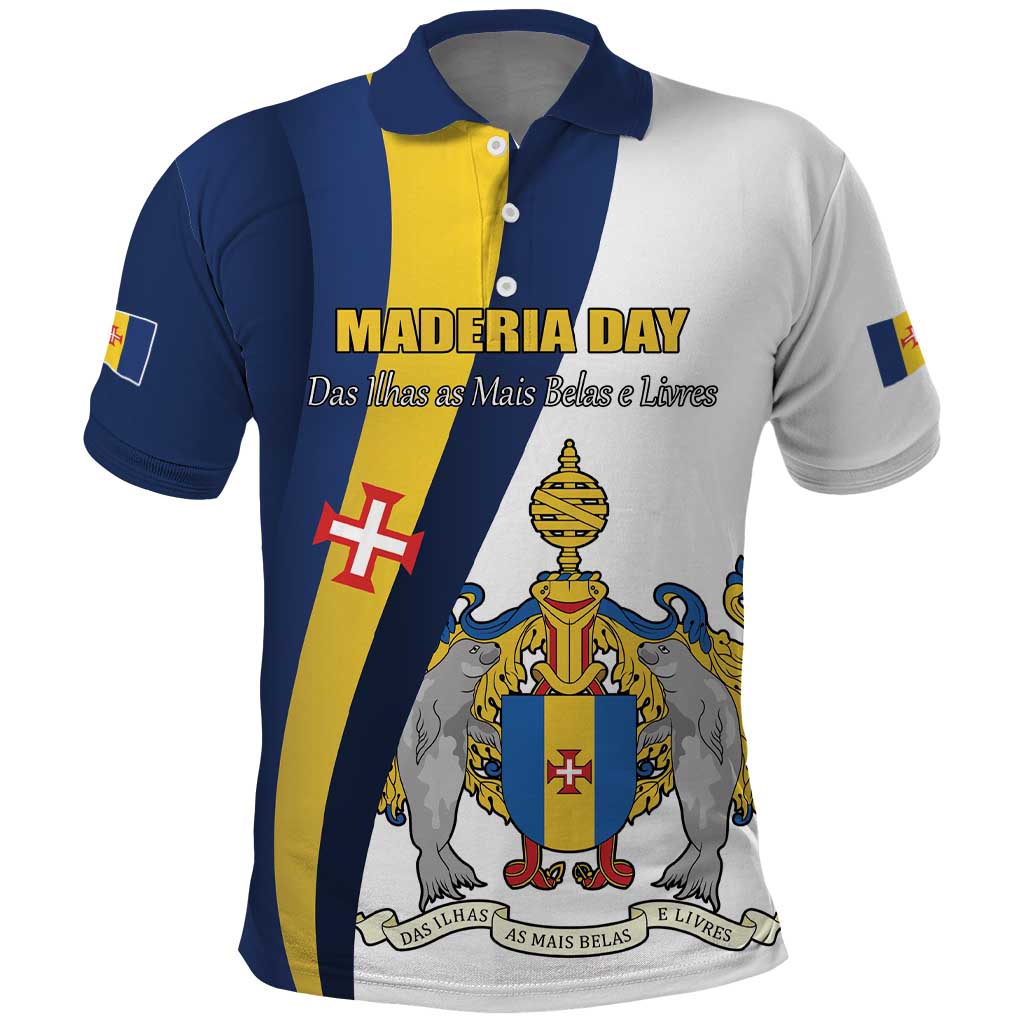 Portugal Maderia Day 1st July Polo Shirt Das Ilhas as Mais Belas e Livres