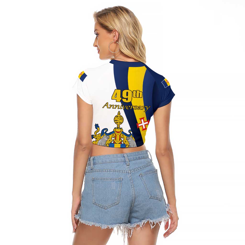 Portugal Madeira Day 1st July Raglan Cropped T Shirt Das Ilhas as Mais Belas e Livres LT17