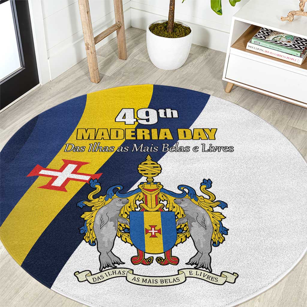 Portugal Maderia Day 1st July Round Carpet Das Ilhas as Mais Belas e Livres