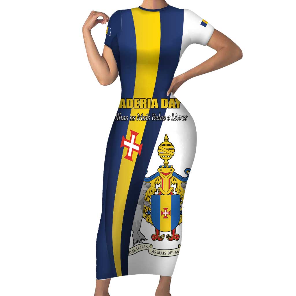 Portugal Maderia Day 1st July Short Sleeve Bodycon Dress Das Ilhas as Mais Belas e Livres