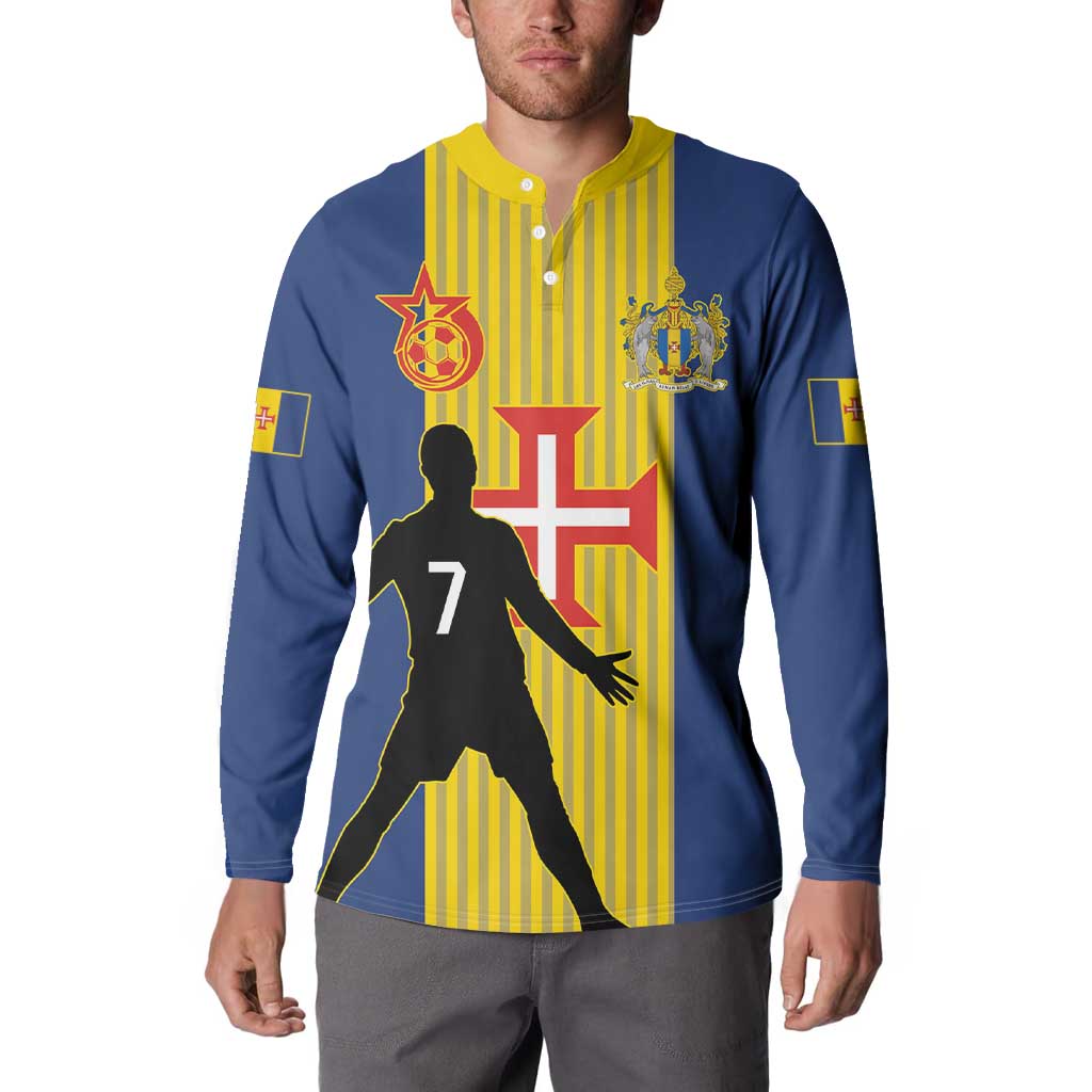 Custom Portugal Maderia Football Button Sweatshirt Sporty Style