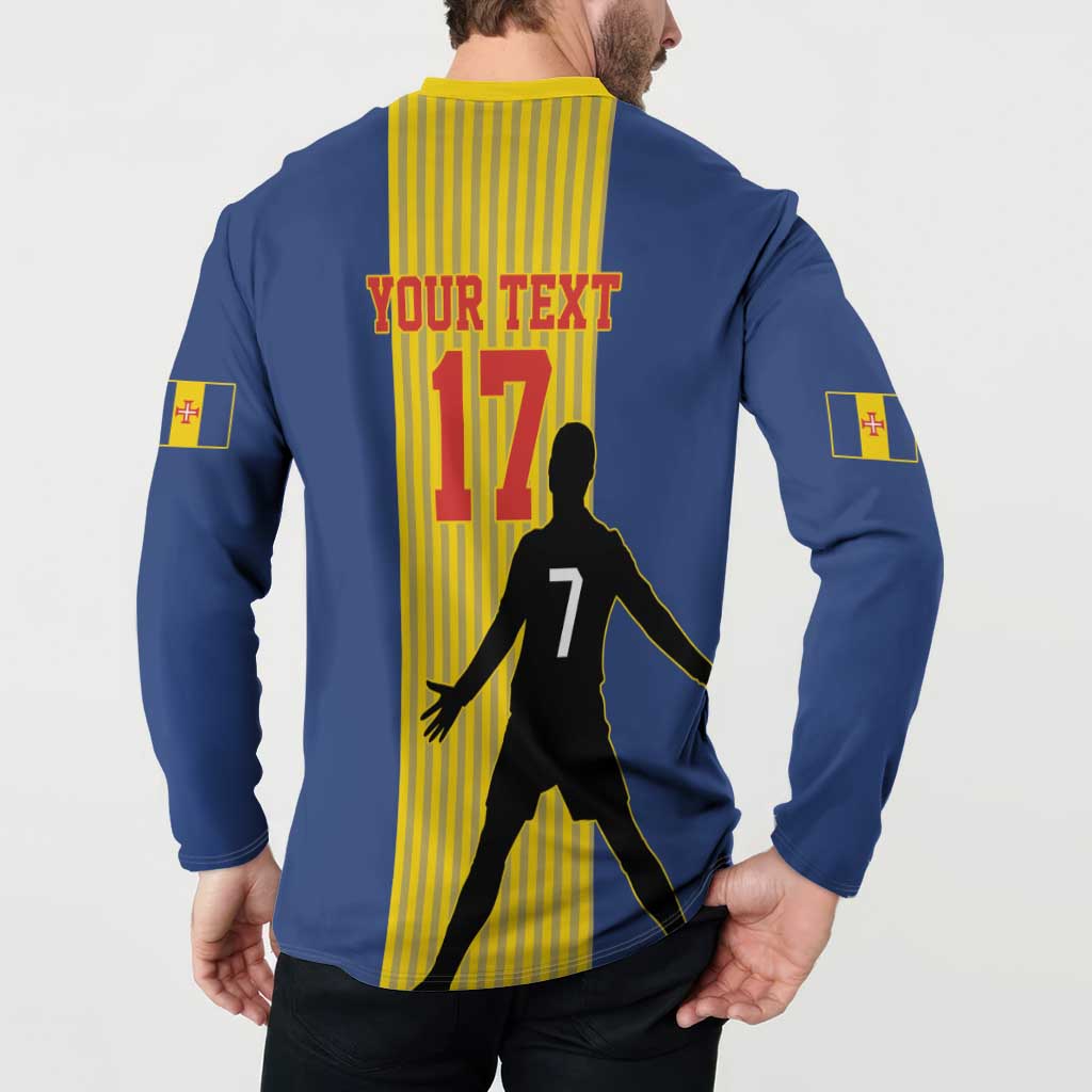 Custom Portugal Maderia Football Button Sweatshirt Sporty Style