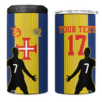 Custom Portugal Maderia Football 4 in 1 Can Cooler Tumbler Sporty Style