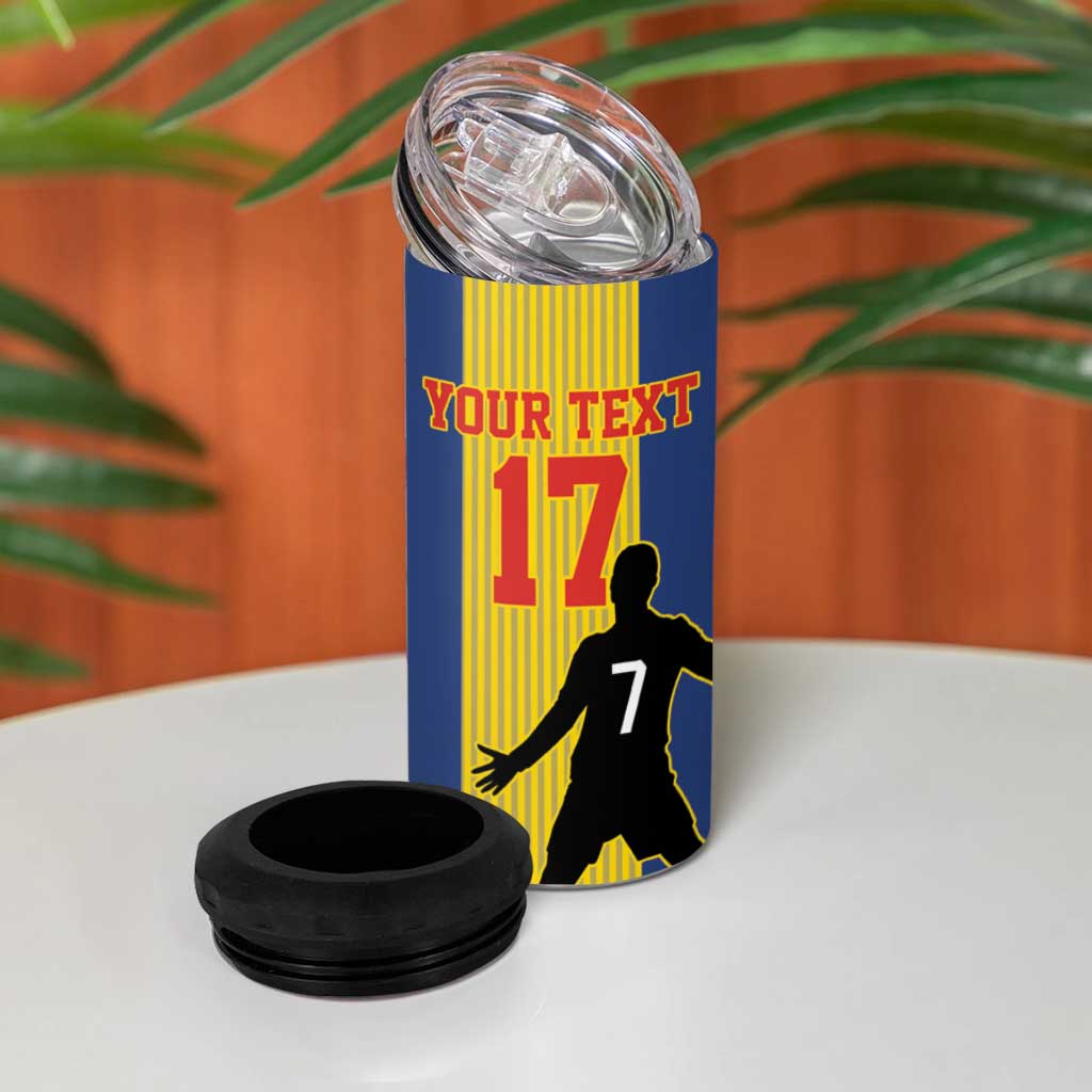 Custom Portugal Maderia Football 4 in 1 Can Cooler Tumbler Sporty Style