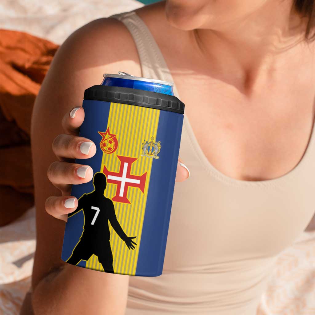 Custom Portugal Maderia Football 4 in 1 Can Cooler Tumbler Sporty Style
