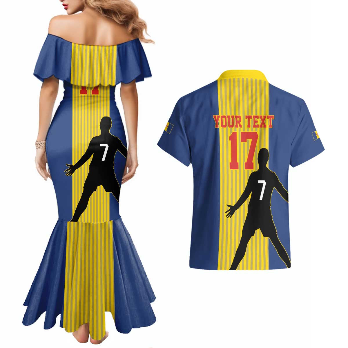 Custom Portugal Maderia Football Couples Matching Mermaid Dress and Hawaiian Shirt Sporty Style