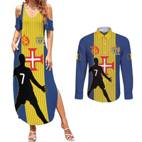 Custom Portugal Maderia Football Couples Matching Summer Maxi Dress and Long Sleeve Button Shirt Sporty Style