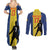 Custom Portugal Maderia Football Couples Matching Summer Maxi Dress and Long Sleeve Button Shirt Sporty Style