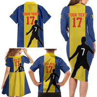 Custom Portugal Maderia Football Family Matching Long Sleeve Bodycon Dress and Hawaiian Shirt Sporty Style