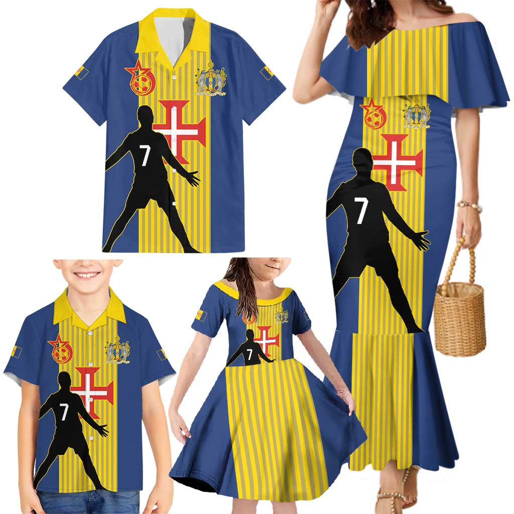 Custom Portugal Maderia Football Family Matching Mermaid Dress and Hawaiian Shirt Sporty Style