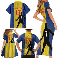 Custom Portugal Maderia Football Family Matching Short Sleeve Bodycon Dress and Hawaiian Shirt Sporty Style