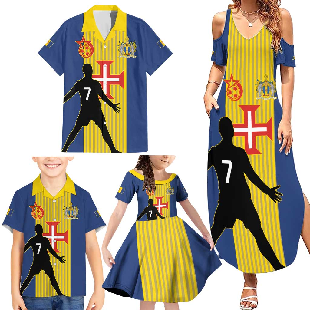 Custom Portugal Maderia Football Family Matching Summer Maxi Dress and Hawaiian Shirt Sporty Style