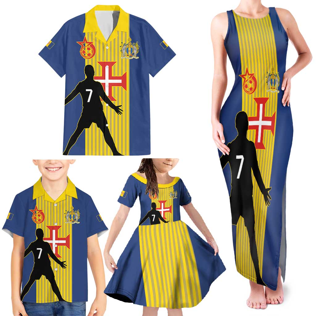 Custom Portugal Maderia Football Family Matching Tank Maxi Dress and Hawaiian Shirt Sporty Style
