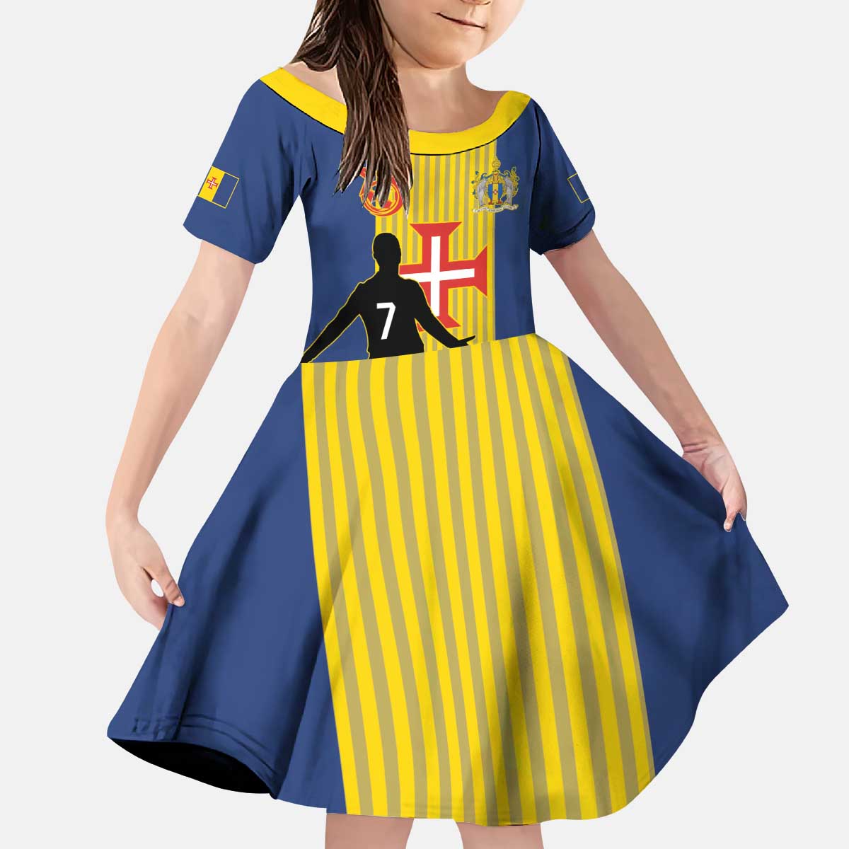 Custom Portugal Maderia Football Kid Short Sleeve Dress Sporty Style