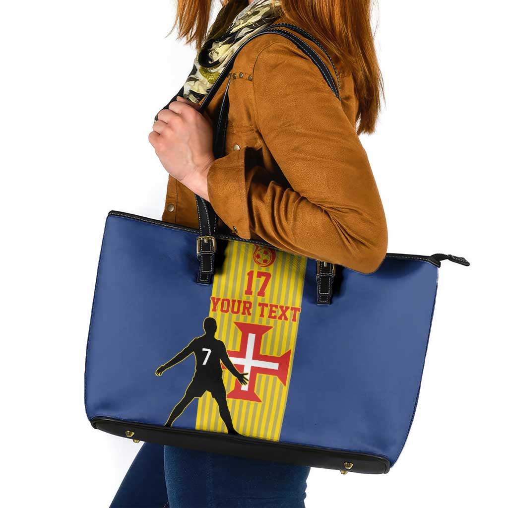 Custom Portugal Maderia Football Leather Tote Bag Sporty Style