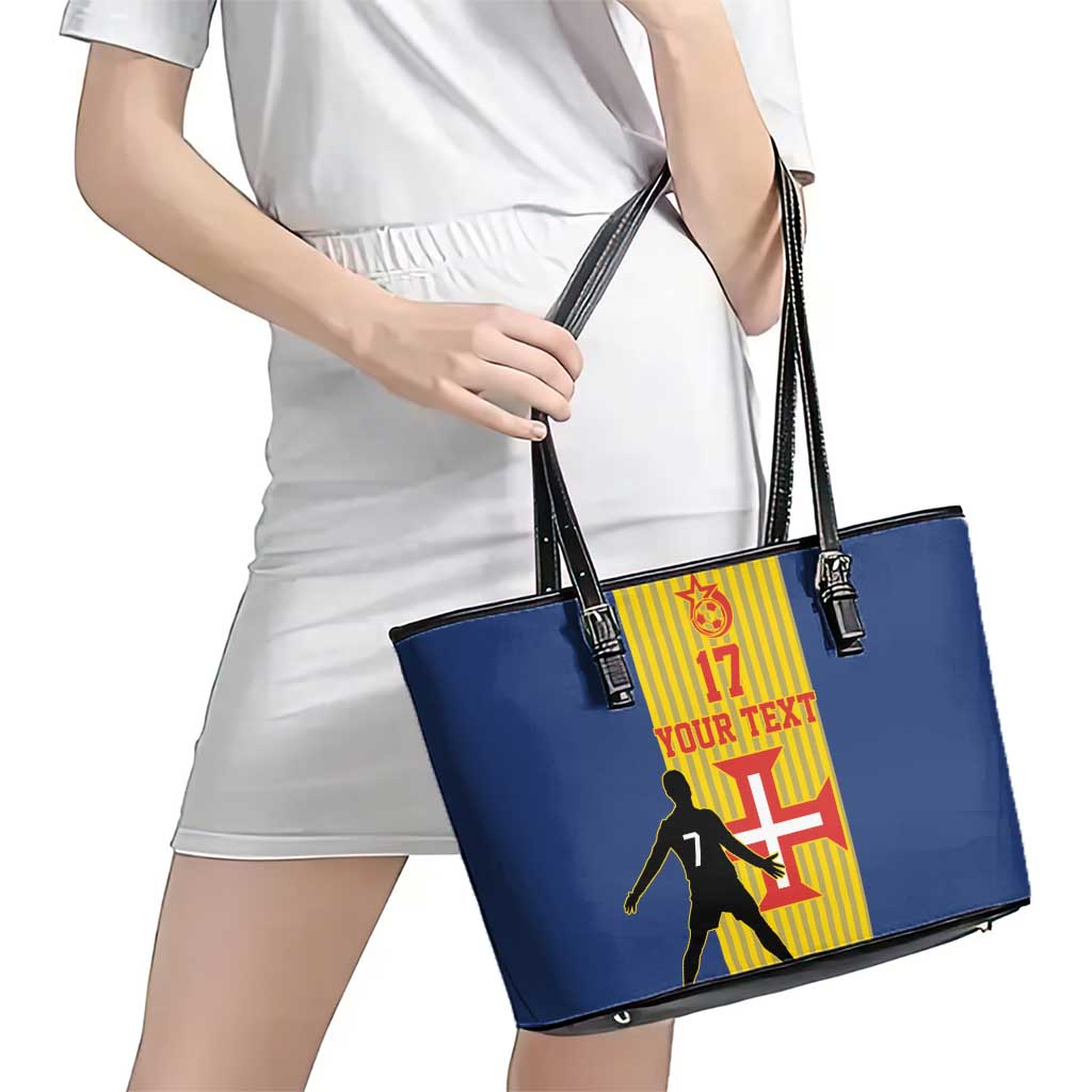 Custom Portugal Maderia Football Leather Tote Bag Sporty Style
