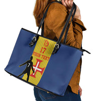 Custom Portugal Maderia Football Leather Tote Bag Sporty Style