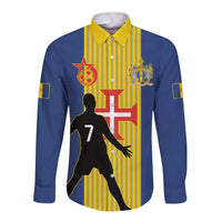 Custom Portugal Maderia Football Long Sleeve Button Shirt Sporty Style