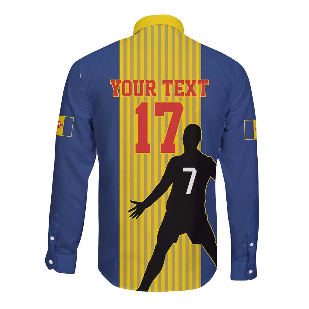 Custom Portugal Maderia Football Long Sleeve Button Shirt Sporty Style