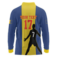 Custom Portugal Maderia Football Long Sleeve Polo Shirt Sporty Style