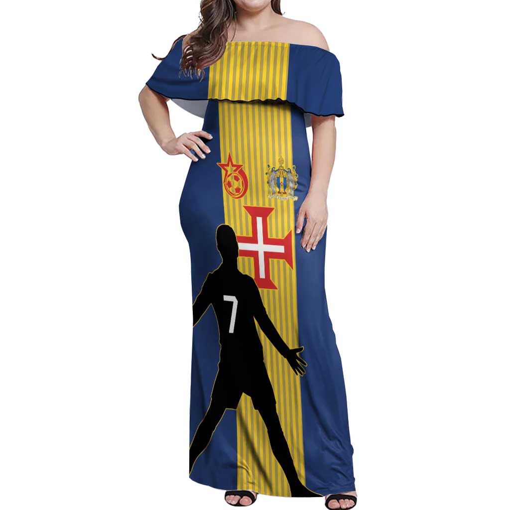 Custom Portugal Maderia Football Off Shoulder Maxi Dress Sporty Style
