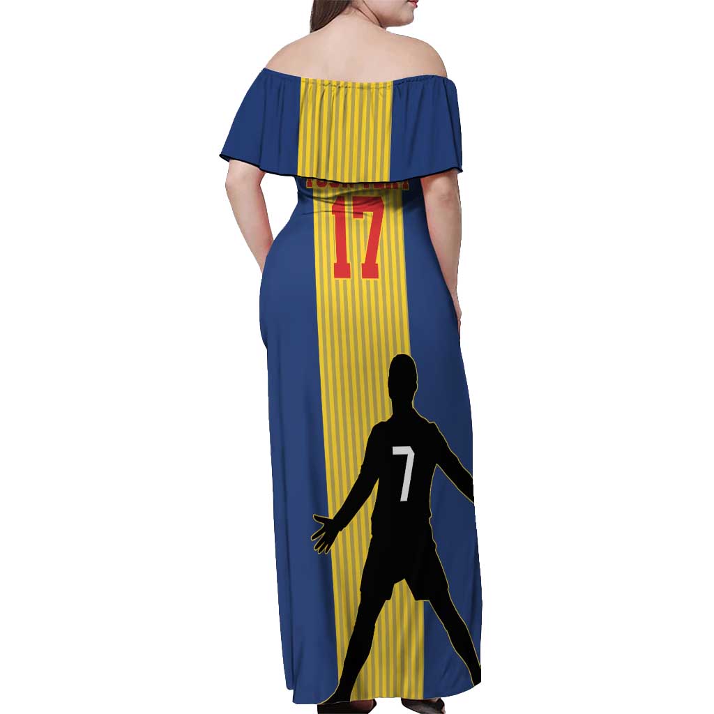 Custom Portugal Maderia Football Off Shoulder Maxi Dress Sporty Style