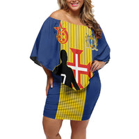 Custom Portugal Maderia Football Off Shoulder Short Dress Sporty Style