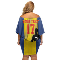 Custom Portugal Maderia Football Off Shoulder Short Dress Sporty Style