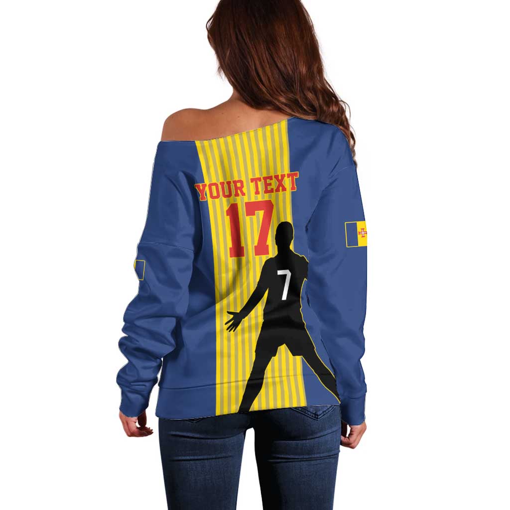 Custom Portugal Maderia Football Off Shoulder Sweater Sporty Style