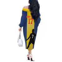 Custom Portugal Maderia Football Off The Shoulder Long Sleeve Dress Sporty Style