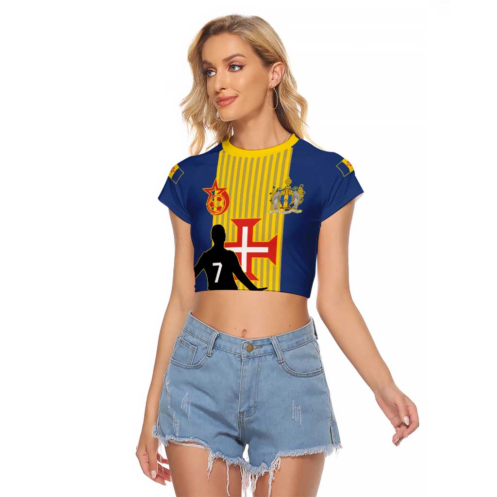 Custom Portugal Maderia Football Raglan Cropped T Shirt Sporty Style