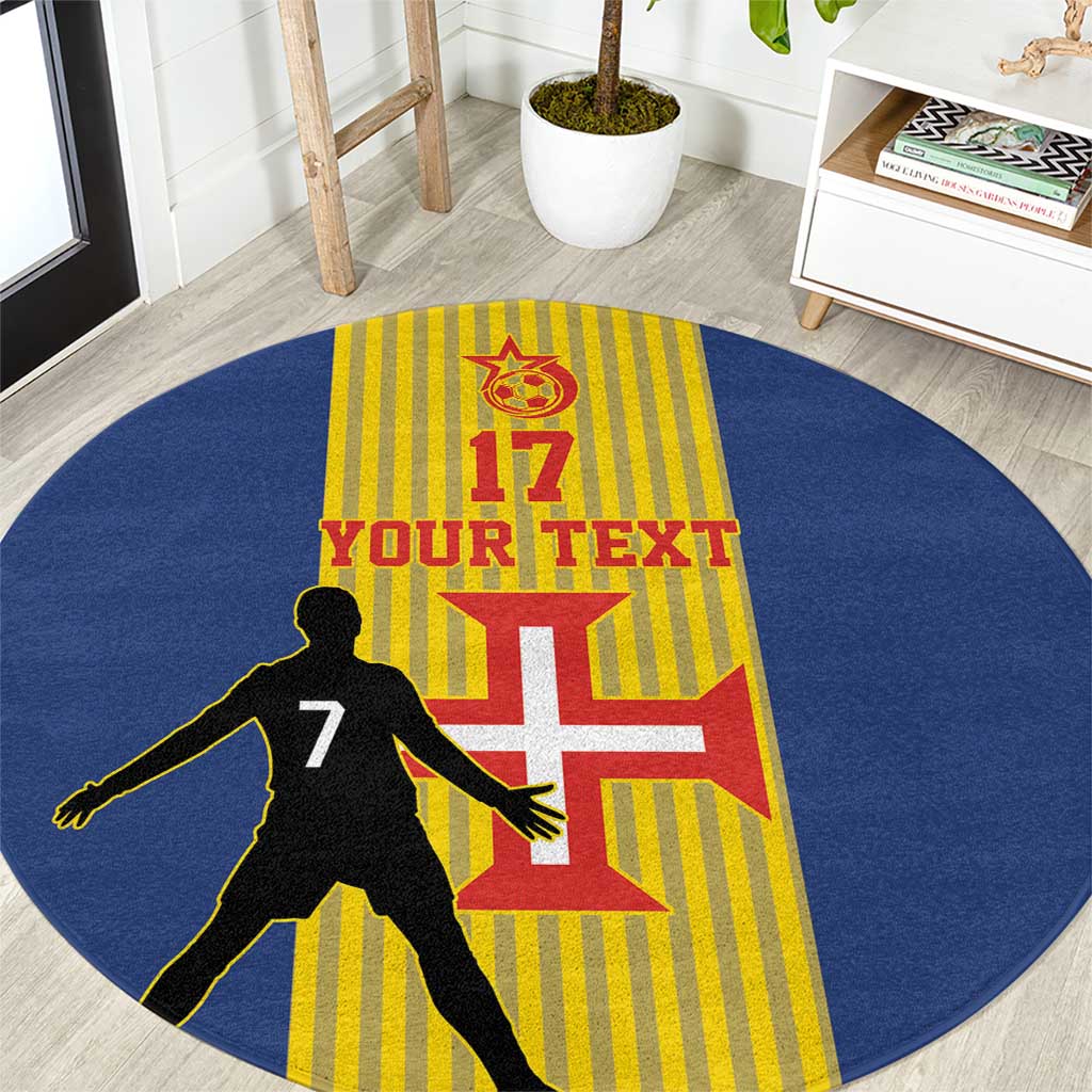 Custom Portugal Maderia Football Round Carpet Sporty Style